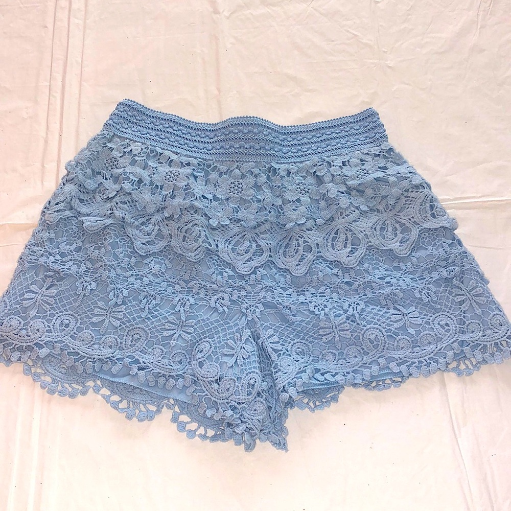 New Miami Baby Blue Lace Shorts (Medium)